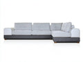 Sofás de esquina tapizados en tela 235 x 175 x 82 cm - blanco y gris oscuro - diseño modular con sección extendida