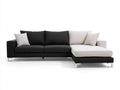 Sofás de esquina tapizado en tela 260x170x85 cm - gris antracita-blanco roto - diseño moderno