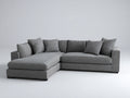 Sofás de esquina tapizados en tejido 270 x 175 x 85 cm - gris - diseño contemporáneo con chaise longue
